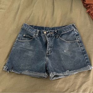 Wrangler high rise relaxed fit vintage denim shorts